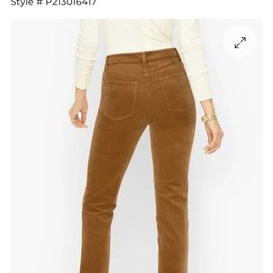 Talbots stretch corduroy light weight carmel color corduroy slacks w/spandex.